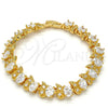 Pulsera Tennis 03.206.0007.07 Oro Laminado, con Blanca Zirconia Cubica, Pulido, Tono Dorado (11 MM Thickness, 7 Inches Length)