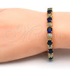 Pulsera Tennis 03.206.0006.07 Oro Laminado, con Zirconia Cubica Blanca y Zafiro Azul, Pulido, Tono Dorado (Grosor 06 MM, 7 Pulgadas de Largo)