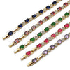 Pulsera Tennis 03.206.0006.07 Oro Laminado, con Zirconia Cubica Blanca y Zafiro Azul, Pulido, Tono Dorado (Grosor 06 MM, 7 Pulgadas de Largo)