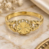 Anillo Elegante 5.174.017.09 Oro Laminado, Diseño de Flor, Diamantado, Tono Dorado (Tamaño 9)