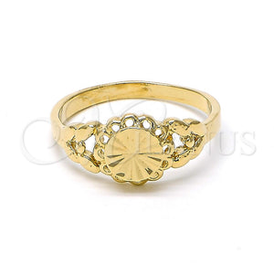 Anillo Elegante 5.174.017.09 Oro Laminado, Diseño de Flor, Diamantado, Tono Dorado (Size 9)