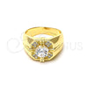 Anillo de Hombre 01.192.0002.10 Oro Laminado, con Blanca Zirconia Cubica, Pulido, Tono Dorado (Size 10)