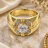 Anillo de Hombre 01.192.0002.11 Oro Laminado, con Zirconia Cubica Blanca, Pulido, Tono Dorado (Tamaño 11)