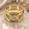 Anillo de Hombre 01.192.0005.09 Oro Laminado, con Zirconia Cubica Blanca, Pulido, Tono Dorado (Tamaño 9)