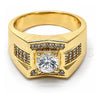 Anillo de Hombre 01.192.0005.10 Oro Laminado, con Blanca Zirconia Cubica, Pulido, Tono Dorado (Size 10)
