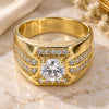 Anillo de Hombre 01.192.0008.10 Oro Laminado, con Zirconia Cubica Blanca, Pulido, Tono Dorado (Tamaño 10)