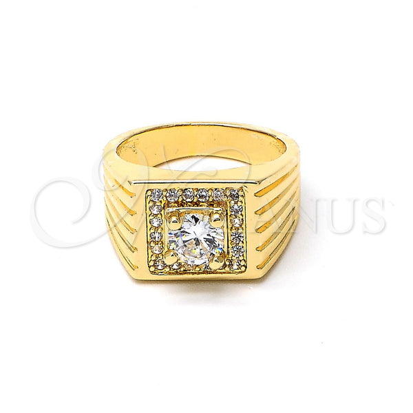Anillo de Hombre 01.192.0009.09 Oro Laminado, con Blanca Zirconia Cubica, Diamantado, Tono Dorado (Size 9)