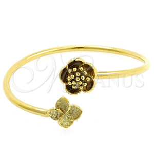 Aro Individual 07.192.0005 Oro Laminado, Diseño de Flor, Pulido, Tono Dorado (60 MM Thickness, One size fits all)