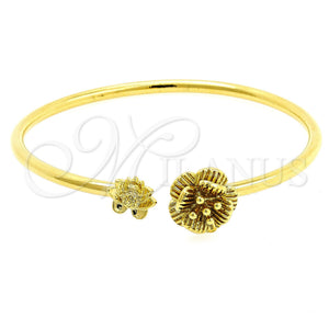 Aro Individual 07.192.0004 Oro Laminado, Diseño de Flor, Pulido, Tono Dorado (60 MM Thickness, One size fits all)