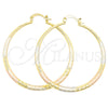 Argolla Grande 02.170.0087.1.50 Oro Laminado, Diseño de Hueco, Diamantado, Tres Tonos