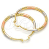 Argolla Grande 02.170.0084.1.50 Oro Laminado, Diseño de Hueco, Diamantado, Tres Tonos