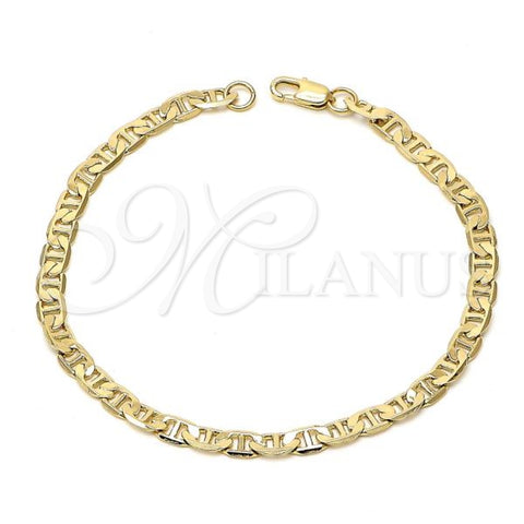 Pulsera Básica 5.222.025.08 Oro Laminado, Diseño de Mariner, Pulido, Tono Dorado (Calibre 100, Grosor 05 MM, 8 Pulgadas de Largo)
