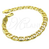 Tobillera Básica 5.222.021.10 Oro Laminado, Diseño de Mariner, Pulido, Tono Dorado (200 Gauge, 09 MM Thickness, 10 Inches Length)