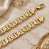 Tobillera Básica 5.222.021.10 Oro Laminado, Diseño de Mariner, Pulido, Tono Dorado (Calibre 200, Grosor 09 MM, 10 Pulgadas de Largo)