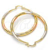 Argolla Grande 02.170.0064.1.50 Oro Laminado, Diseño de Hueco, Diamantado, Tres Tonos