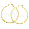 Argolla Grande 02.170.0087.50 Oro Laminado, Diseño de Hueco, Diamantado, Tono Dorado