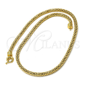 Gargantilla Basica 5.221.001.1.24 Oro Laminado, Pulido, Tono Dorado (07 MM Thickness, 24 Inches Length)