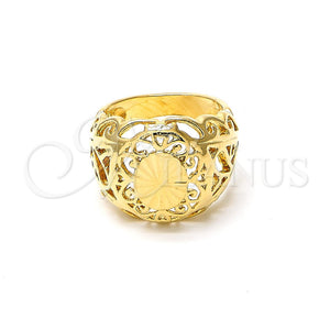 Anillo Elegante 5.174.010.09 Oro Laminado, Diseño de File, Pulido, Tono Dorado (Size 9)