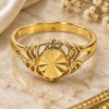 Anillo Elegante 5.174.012.08 Oro Laminado, Diamantado, Tono Dorado (Tamaño 8)