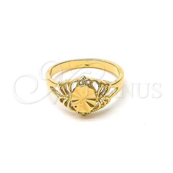 Anillo Elegante 5.174.012.09 Oro Laminado, Diamantado, Tono Dorado (Size 9)