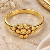 Anillo Elegante 5.174.019.07 Oro Laminado, Diseño de Flor, Diamantado, Tono Dorado (Tamaño 7)