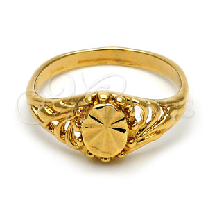 Anillo Elegante 01.63.0519.07 Oro Laminado, Diamantado, Tono Dorado (Size 7)