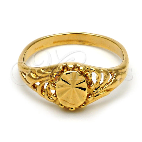 Anillo Elegante 01.63.0519.08 Oro Laminado, Diamantado, Tono Dorado (Size 8)