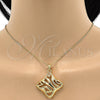 Juego de Arete y Dije de Adulto 10.59.0240 Oro Laminado, Pulido, Tono Dorado