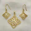 Juego de Arete y Dije de Adulto 10.59.0240 Oro Laminado, Pulido, Tono Dorado