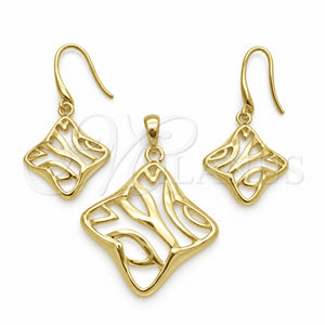 Juego de Arete y Dije de Adulto 10.59.0240 Oro Laminado, Pulido, Tono Dorado