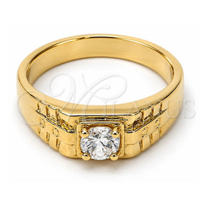 Anillo de Hombre 5.175.021.08 Oro Laminado, con Blanca Zirconia Cubica, Diamantado, Tono Dorado (Size 8)