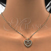 Collares con Dije 04.156.0089.1.18 Oro Laminado, Diseño de Mama y Corazón, con Blanca Zirconia Cubica, Pulido, Tono Dorado (01 MM Thickness, 18 Inches Length)