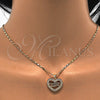 Collares con Dije 04.156.0089.1.18 Oro Laminado, Diseño de Mama y Corazón, con Blanca Zirconia Cubica, Pulido, Tono Dorado (01 MM Thickness, 18 Inches Length)