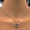 Collares con Dije 04.63.1274.18 Oro Laminado, Diseño de Mama y Corazón, con Blanca Zirconia Cubica, Pulido, Tono Dorado (01 MM Thickness, 18 Inches Length)