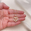 Collares con Dije 04.63.1276.18 Oro Laminado, Diseño de Mama y Corazón, con Blanca Micro Pave and Blanca Zirconia Cubica, Pulido, Tono Dorado (01 MM Thickness, 18 Inches Length)