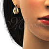 Argolla Huggie 02.168.0030.1 Oro Laminado, con Blanca Cristal, Pulido, Tono Dorado