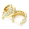 Argolla Huggie 02.168.0030.1 Oro Laminado, con Blanca Cristal, Pulido, Tono Dorado