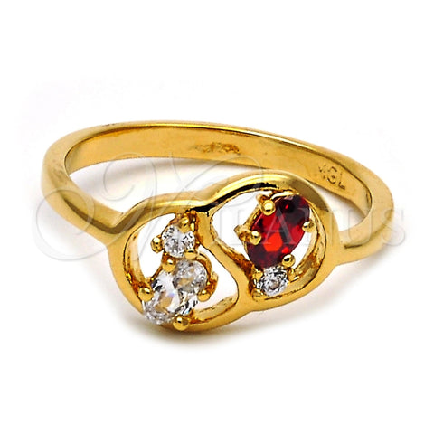 Anillo Multi Piedra 5.169.031.09 Oro Laminado, con Zirconia Cubica Multicolor, Pulido, Tono Dorado (Tamaño 9)