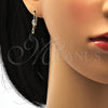 Arete Colgante 5.120.017.1 Oro Laminado, Diseño de Bola, con Negro Cristal, Pulido, Tono Dorado