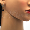 Arete Colgante 5.120.017.1 Oro Laminado, Diseño de Bola, con Negro Cristal, Pulido, Tono Dorado