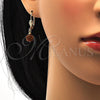 Arete Colgante 5.120.013.1 Oro Laminado, Diseño de Bola, con Onix Negro Cristal, Pulido, Tono Dorado