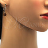 Arete Colgante 5.120.013.1 Oro Laminado, Diseño de Bola, con Onix Negro Cristal, Pulido, Tono Dorado