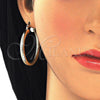 Argolla Mediana 5.139.009.40 Oro Laminado, Diseño de Hueco, Diamantado, Tono Dorado