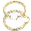 Argolla Mediana 5.139.009.40 Oro Laminado, Diseño de Hueco, Diamantado, Tono Dorado