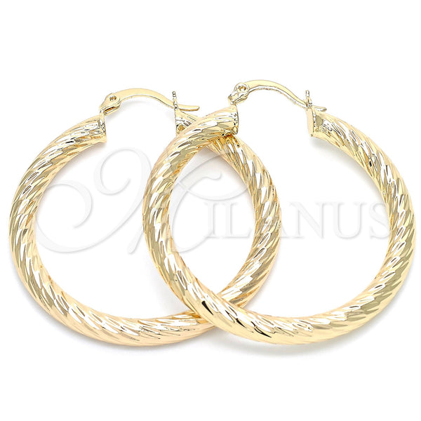 Argolla Mediana 5.139.009.40 Oro Laminado, Diseño de Hueco, Diamantado, Tono Dorado