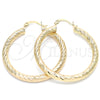 Argolla Mediana 5.139.009.40 Oro Laminado, Diseño de Hueco, Diamantado, Tono Dorado
