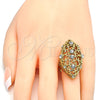 Anillo Multi Piedra 01.118.0021.07 Oro Laminado, con Blanca Cristal, Pulido, Tono Dorado (Size 7)