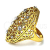 Anillo Multi Piedra 01.118.0021.07 Oro Laminado, con Blanca Cristal, Pulido, Tono Dorado (Size 7)