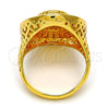 Anillo Multi Piedra 01.118.0025.09 Oro Laminado, con Blanca Cristal, Pulido, Tono Dorado (Size 9)