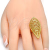 Anillo Elegante 01.118.0020.08 Oro Laminado, Pulido, Tono Dorado (Size 8)
